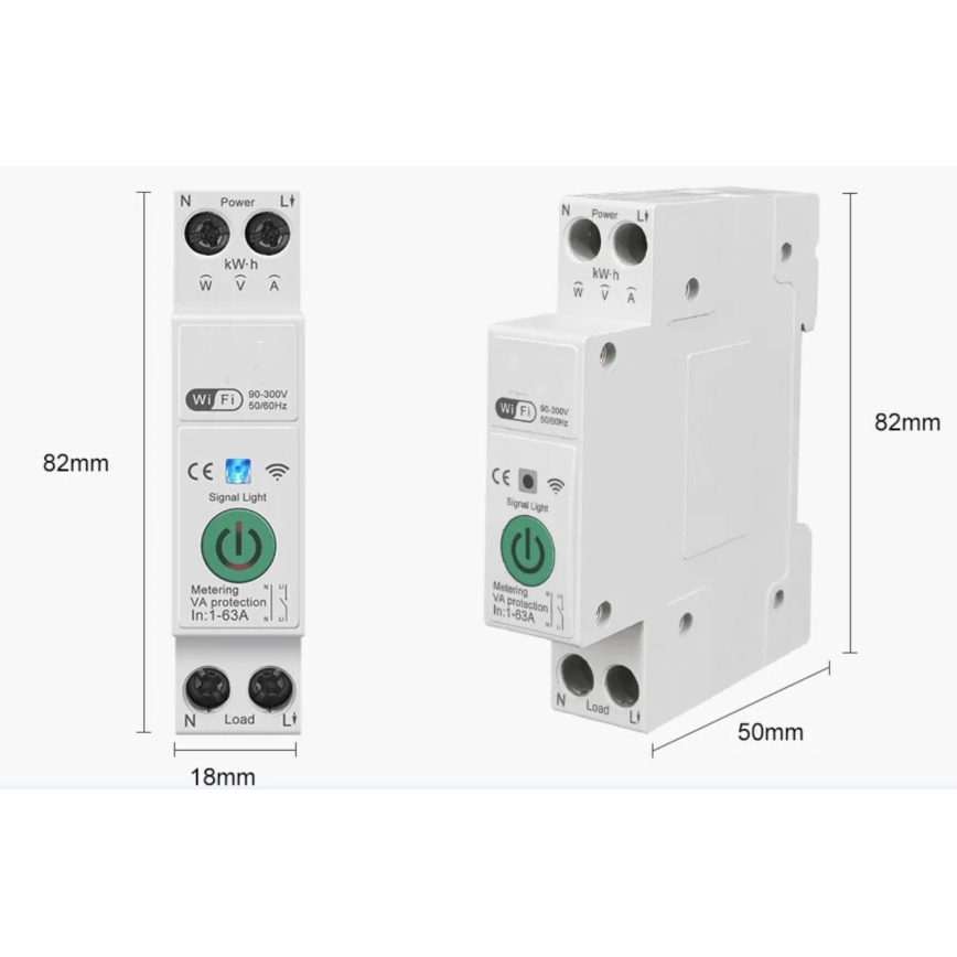 Immax NEO 07573L - Smart strömbrytare 1-fas 1-63A Tuya