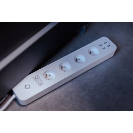 Immax NEO 07707L - Förlängningskabel NEO LITE Smart 4AC + 4USB Wi-Fi Tuya 1,5m
