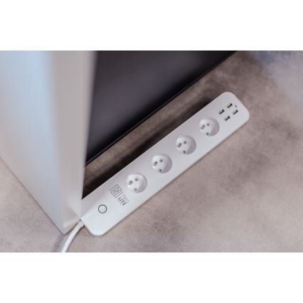 Immax NEO 07707L - Förlängningskabel NEO LITE Smart 4AC + 4USB Wi-Fi Tuya 1,5m