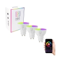 Immax NEO 07724C - KIT 3x LED RGB+CCT Ljusreglerad glödlampa GU10/4,8W/230V 2700K Wi-Fi Tuya