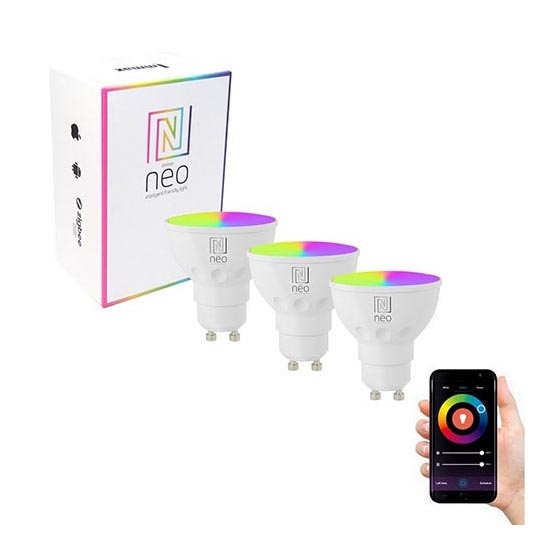 Immax NEO 07724C - KIT 3x LED RGB+CCT Ljusreglerad glödlampa GU10/4,8W/230V 2700K Wi-Fi Tuya