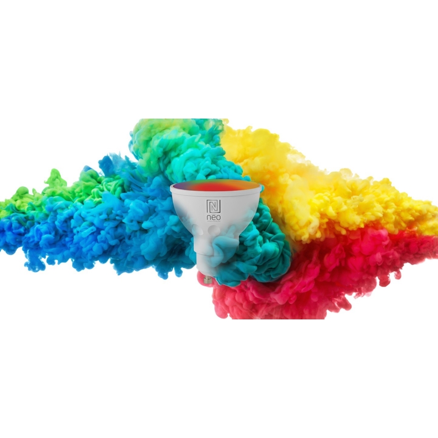 Immax NEO 07724L - LED RGB+CCT Ljusreglerad glödlampa GU10/4,8W/230V 2700K Wi-Fi Tuya