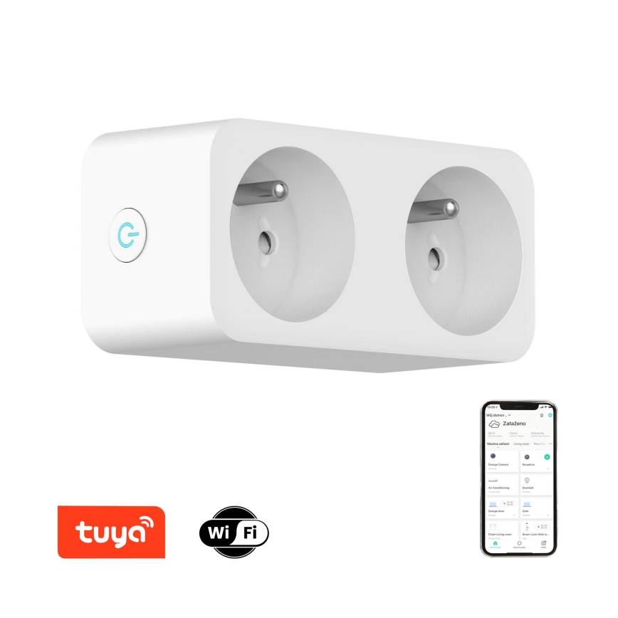 Immax NEO 07751L - Smart kontakt splitter NEO LITE 2x16A/230V Wi-Fi Tuya