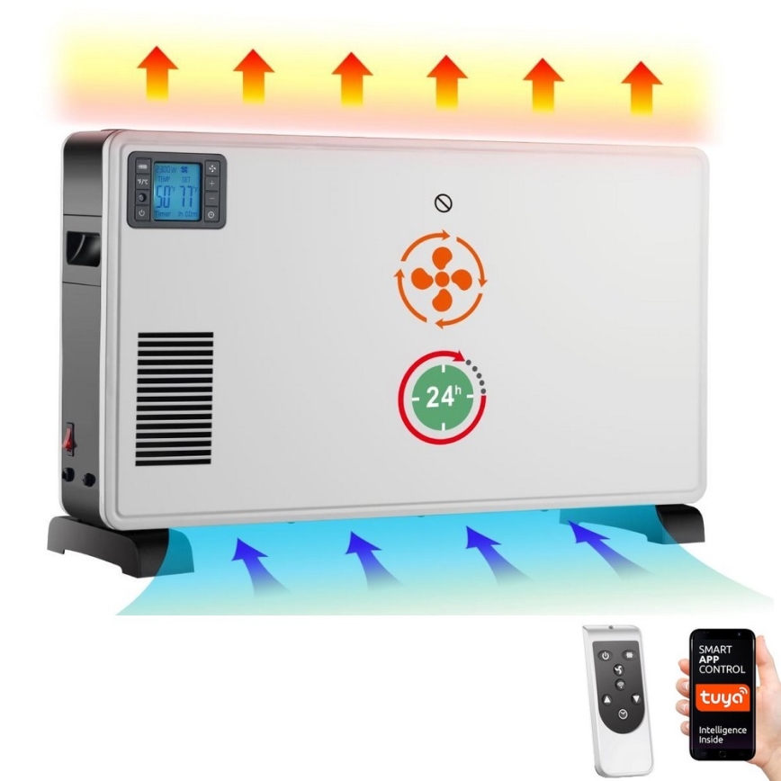 Immax NEO 07760L - Elektrisk konvektorvärmare 1000/1300/2300W LCD/timer/TURBO/termostat Wi-Fi Tuya + FK