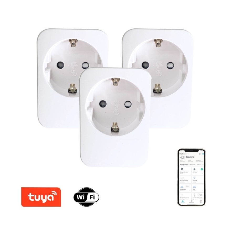 Immax NEO 07761C - KIT 3x Smart kontakt NEO LITE 3680W/230V/16A Wi-Fi Tuya