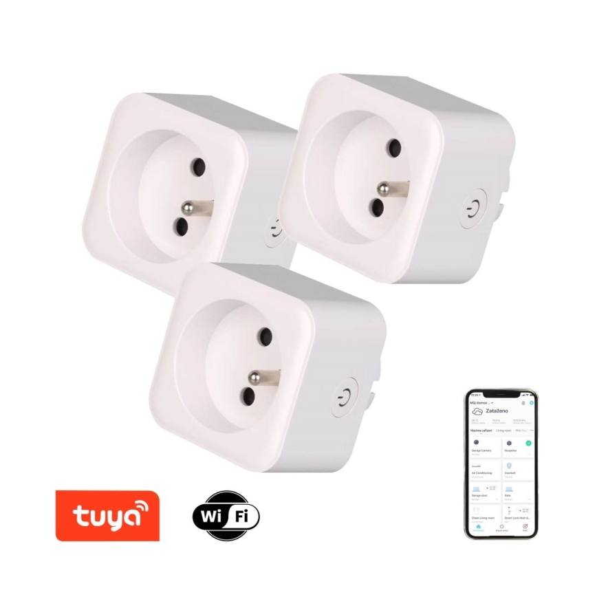 Immax NEO 07762C - KIT 3x Smart kontakt NEO LITE 3680W/230V/16A Wi-Fi Tuya