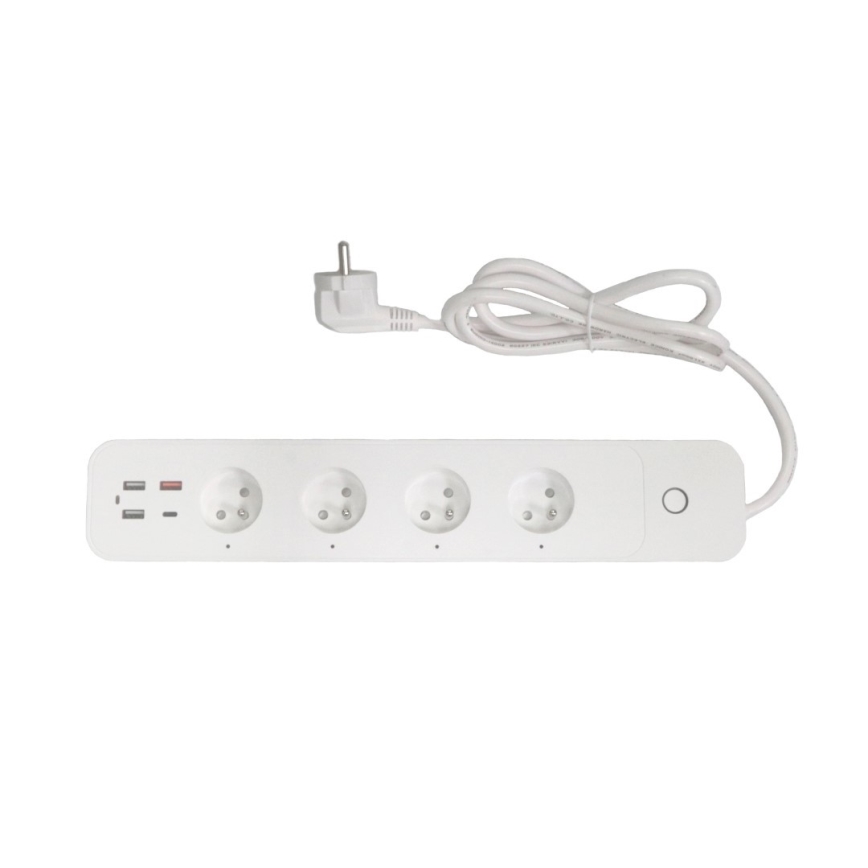 Immax NEO 07771L- Förlängningskabel NEO LITE Smart 4AC+3xUSB+1xUSB C Wi-Fi Tuya