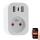 Immax NEO 07772L - Smart kontakt splitter 16A/230V + 2xUSB+1xUSB C Wi-Fi Tuya