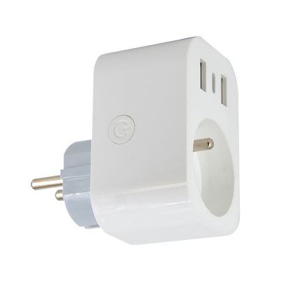 Immax NEO 07772L - Smart kontakt splitter 16A/230V + 2xUSB+1xUSB C Wi-Fi Tuya