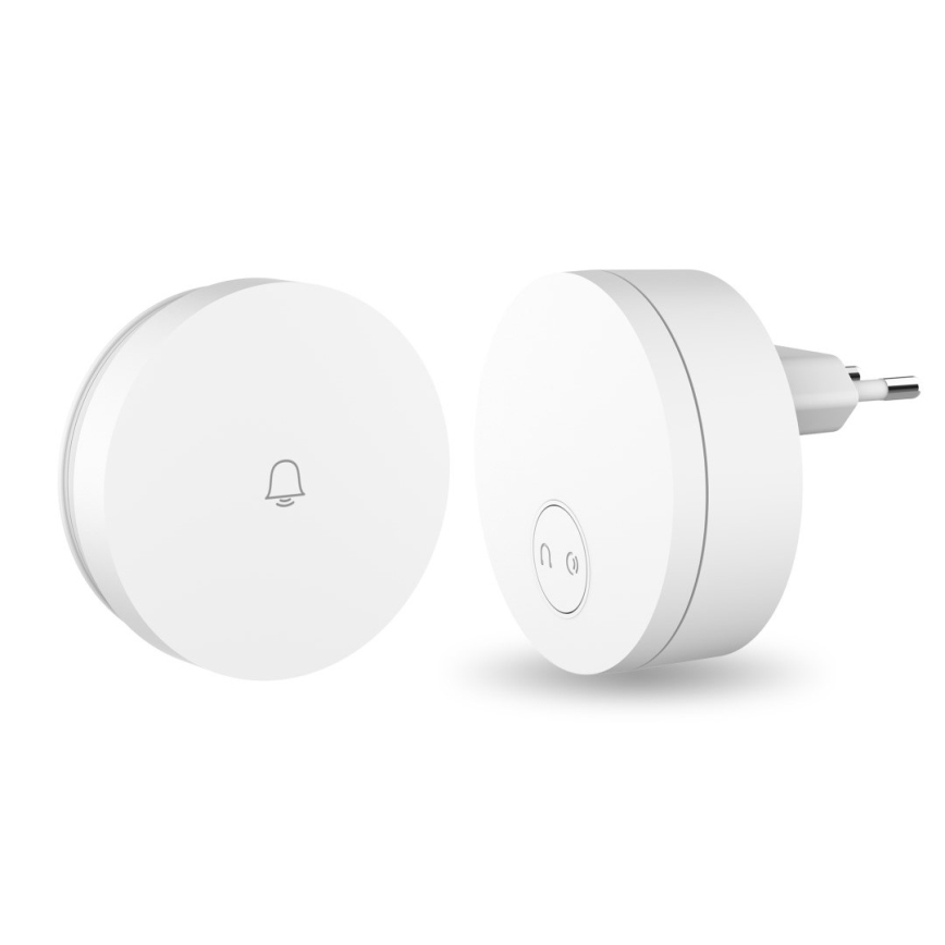 Immax NEO 07779L - Plugin trådlös dörrklocka - inomhusenhet 230V Wi-Fi Tuya vit