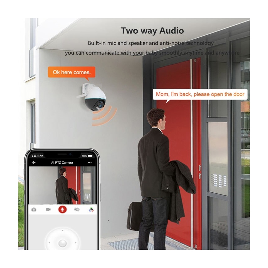 Immax NEO 07782L - Smart utomhuskamera med sensor BALL 355° P/T 4MP IP65 Wi-Fi Tuya