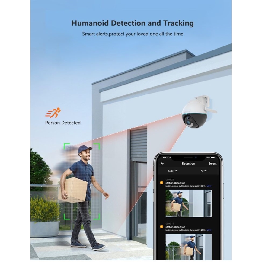 Immax NEO 07782L - Smart utomhuskamera med sensor BALL 355° P/T 4MP IP65 Wi-Fi Tuya