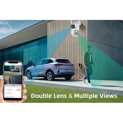 Immax NEO 07783L - Smart utomhuskamera med sensor DOUBLE 355° P/T 2x2MP IP65 Wi-Fi Tuya