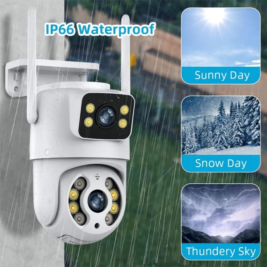 Immax NEO 07783L - Smart utomhuskamera med sensor DOUBLE 355° P/T 2x2MP IP65 Wi-Fi Tuya