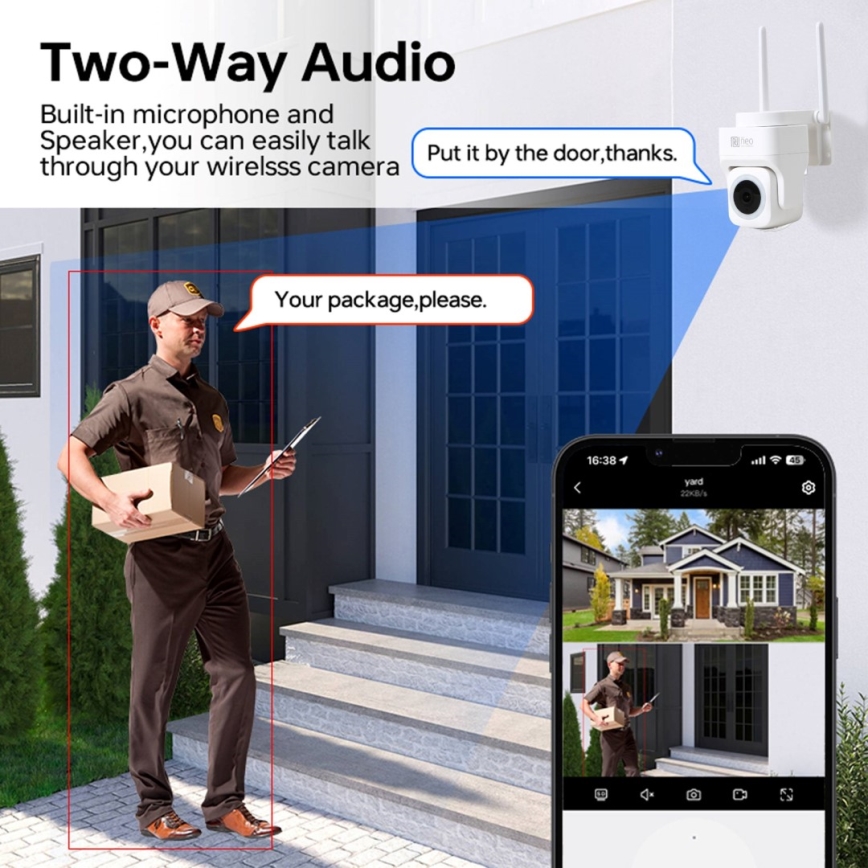 Immax NEO 07793L - Smart utomhuskamera med sensor CUBE 4MP 5V IP65 Wi-Fi Tuya