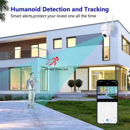 Immax NEO 07793L - Smart utomhuskamera med sensor CUBE 4MP 5V IP65 Wi-Fi Tuya