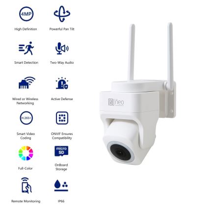 Immax NEO 07793L - Smart utomhuskamera med sensor CUBE 4MP 5V IP65 Wi-Fi Tuya