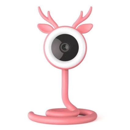 Immax NEO 07798L - Smarta uppladdningsbar barnmonitor 5V Wi-Fi Tuya rosa