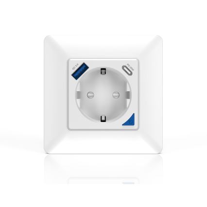 Immax NEO 07801L - Smart kontakt 16A/230V + 1xUSB-A+1xUSB C Tuya