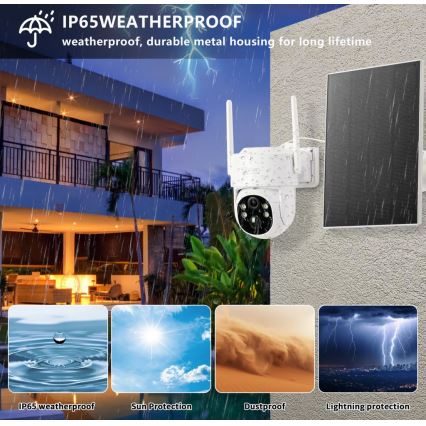 Immax NEO 07804L - Smart utomhus solcellskamera med sensor 9000 mAh Wi-Fi Tuya IP65