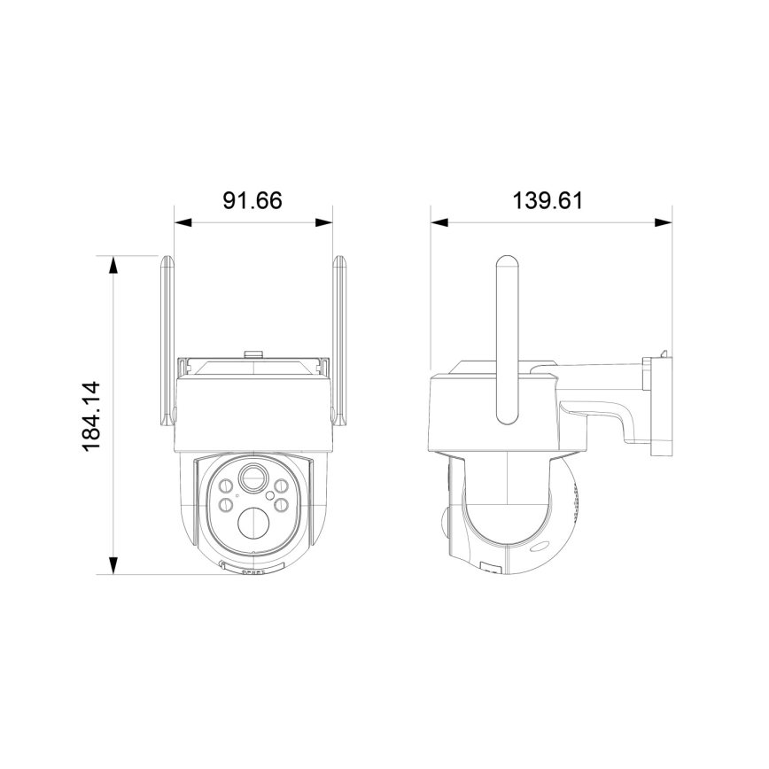 Immax NEO 07804L - Smart utomhus solcellskamera med sensor 9000 mAh Wi-Fi Tuya IP65