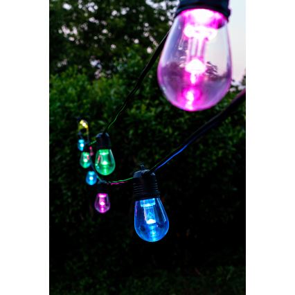 LED RGB+CCT Ljusreglerad utomhus kedja KRANS 15xLED/1W/230V 15m Wi-Fi Tuya IP65 + fjärrkontroll