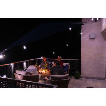 LED RGB+CCT Ljusreglerad utomhus kedja KRANS 15xLED/1W/230V 15m Wi-Fi Tuya IP65 + fjärrkontroll