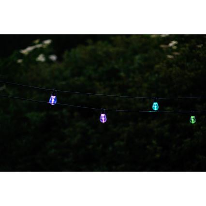 LED RGB+CCT Ljusreglerad utomhus kedja KRANS 15xLED/1W/230V 15m Wi-Fi Tuya IP65 + fjärrkontroll