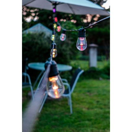 LED RGB+CCT Ljusreglerad utomhus kedja KRANS 15xLED/1W/230V 15m Wi-Fi Tuya IP65 + fjärrkontroll