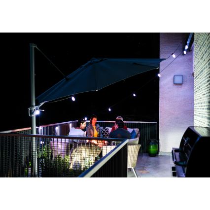 LED RGB+CCT Ljusreglerad utomhus kedja KRANS 15xLED/1W/230V 15m Wi-Fi Tuya IP65 + fjärrkontroll