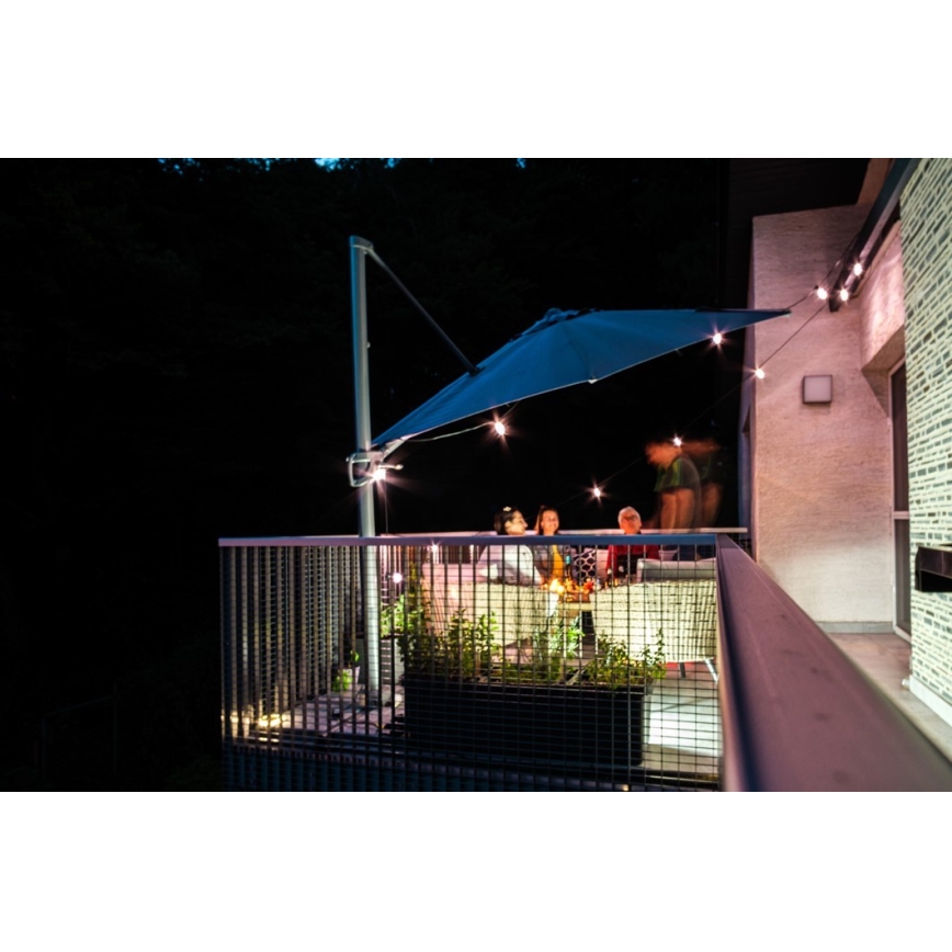 LED RGB+CCT Ljusreglerad utomhus kedja KRANS 15xLED/1W/230V 15m Wi-Fi Tuya IP65 + fjärrkontroll