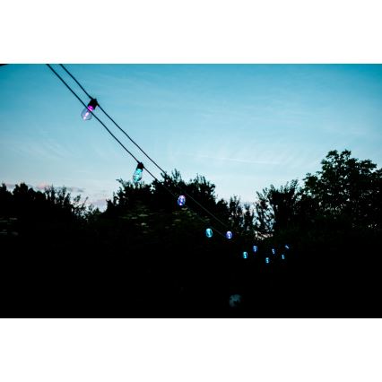 LED RGB+CCT Ljusreglerad utomhus kedja KRANS 15xLED/1W/230V 15m Wi-Fi Tuya IP65 + fjärrkontroll