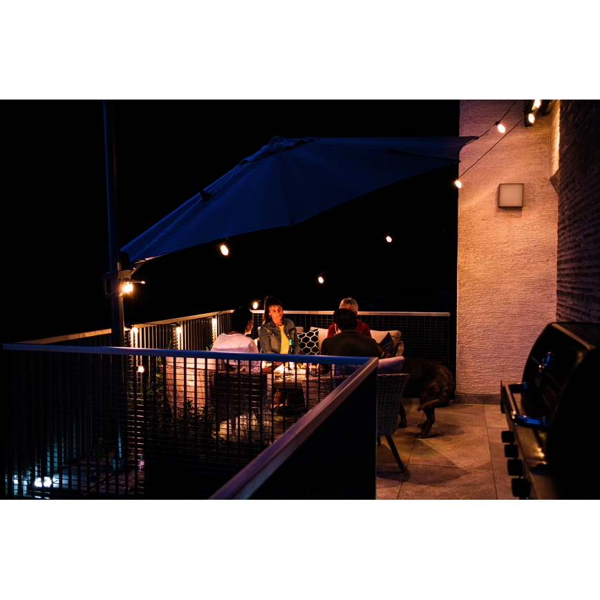 LED RGB+CCT Ljusreglerad utomhus kedja KRANS 15xLED/1W/230V 15m Wi-Fi Tuya IP65 + fjärrkontroll