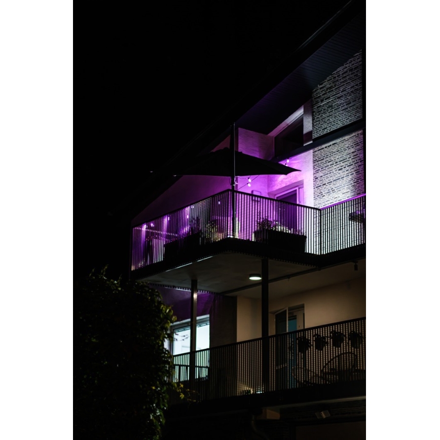 LED RGB+CCT Ljusreglerad utomhus kedja KRANS 15xLED/1W/230V 15m Wi-Fi Tuya IP65 + fjärrkontroll
