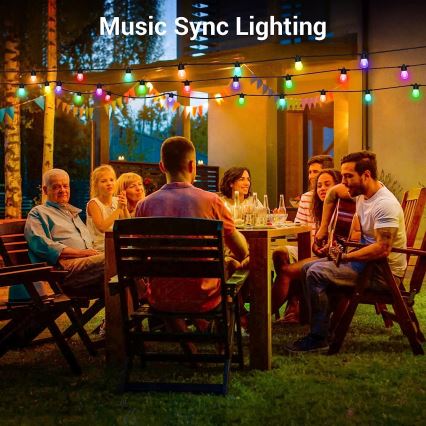 LED RGB+CCT Ljusreglerad utomhus kedja KRANS 15xLED/1W/230V 15m Wi-Fi Tuya IP65 + fjärrkontroll