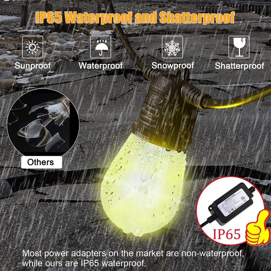 LED RGB+CCT Ljusreglerad utomhus kedja KRANS 15xLED/1W/230V 15m Wi-Fi Tuya IP65 + fjärrkontroll