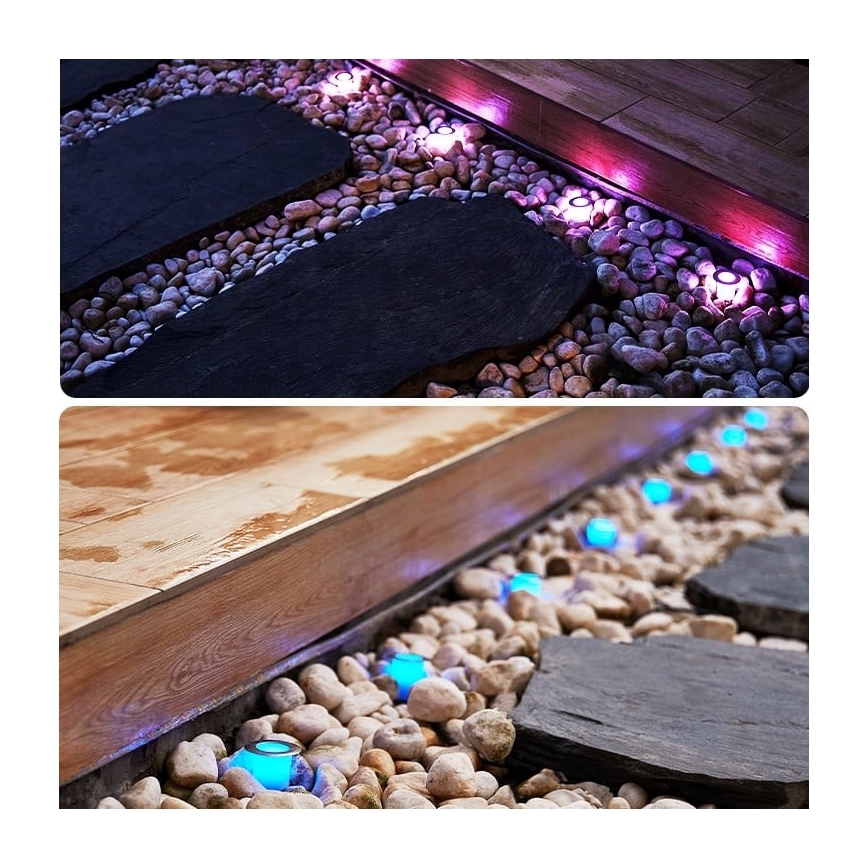 Immax NEO 07905L - LED RGB Dimbar solcellsbelysning ESTRELAS 8xLED/0,25W/5V IP65 Tuya 2200 mAh