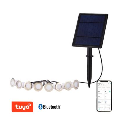 Immax NEO 07905L - LED RGB Dimbar solcellsbelysning ESTRELAS 8xLED/0,25W/5V IP65 Tuya 2200 mAh