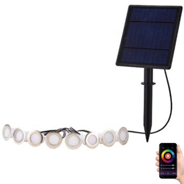 Immax NEO 07905L - LED RGB Ljusreglerad solar belysning ESTRELAS 8xLED/0,25W/5V IP65 Tuya
