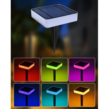 Immax NEO 07911L - LED RGB Dimbart solcellslampa med sensor NEO LITE LED/1W/5V vinklat IP54 Tuya 1300 mAh