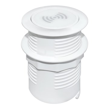 Inbyggd trådlös laddare + USB A+C vit