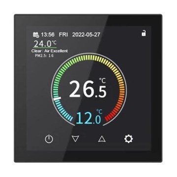 Inbyggnadstermostat 230V svart Wi-Fi Tuya