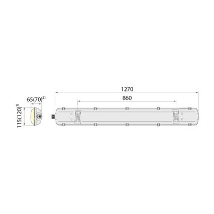 Industriellt lysrör 2xG13/18W/230V IP65 1200mm