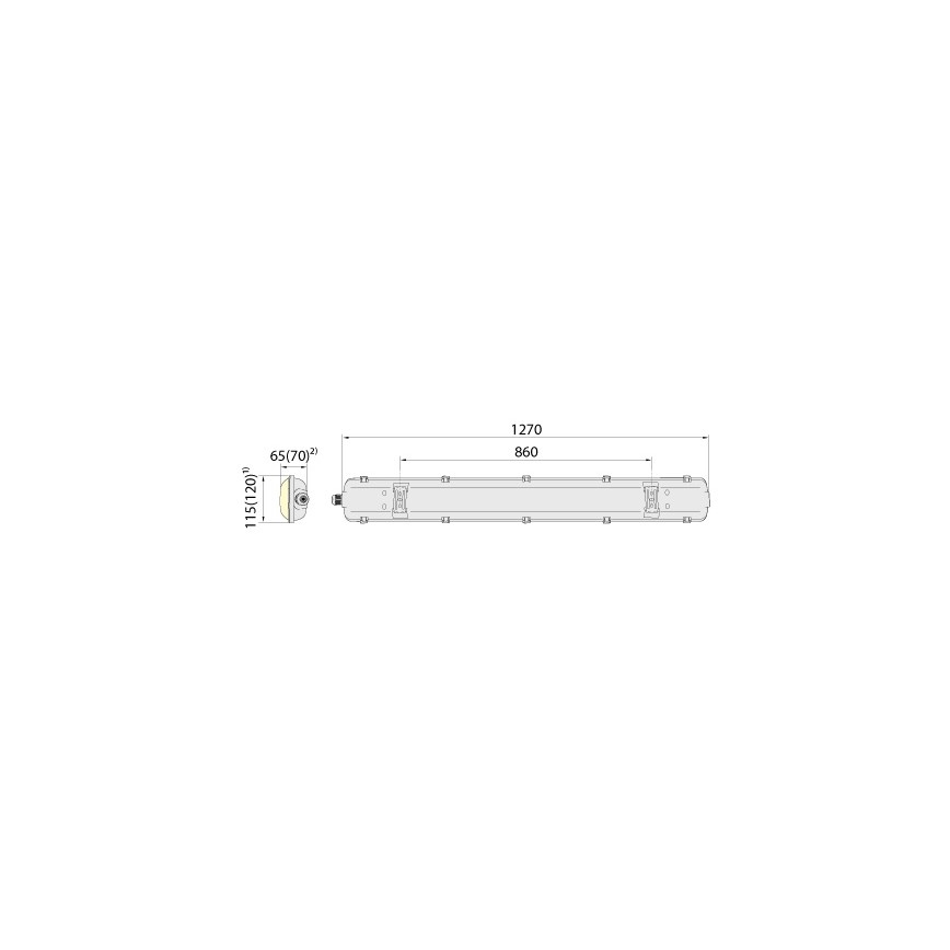 Industriellt lysrör 2xG13/18W/230V IP65 1200mm