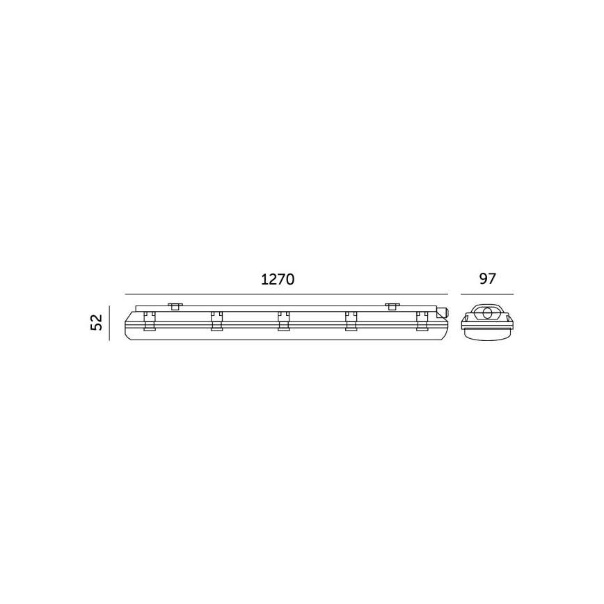 industriellt lysrör HERMIC T8 2xG13/18W/230V IP65
