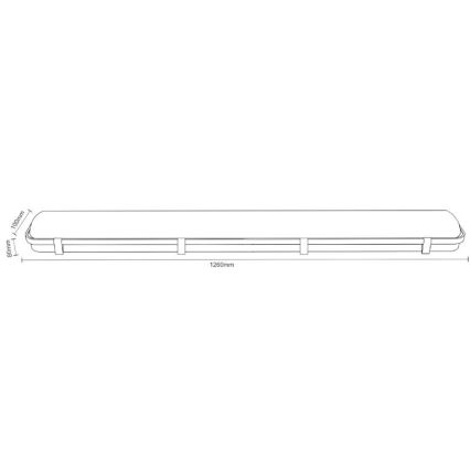 industriellt lysrör T8 2xG13/18W/230V IP65 126 cm