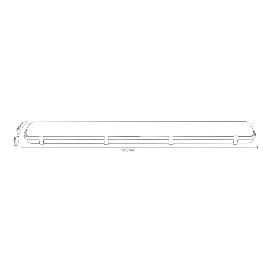 industriellt lysrör T8 2xG13/18W/230V IP65 126 cm
