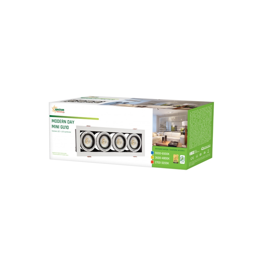 Infälld belysning MODERN DAY MINI 4xGU10/10W/230V
