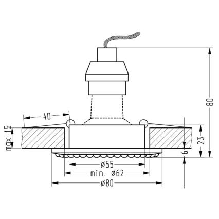 Infälld Belysning SOC 1xGU10/50W/230V