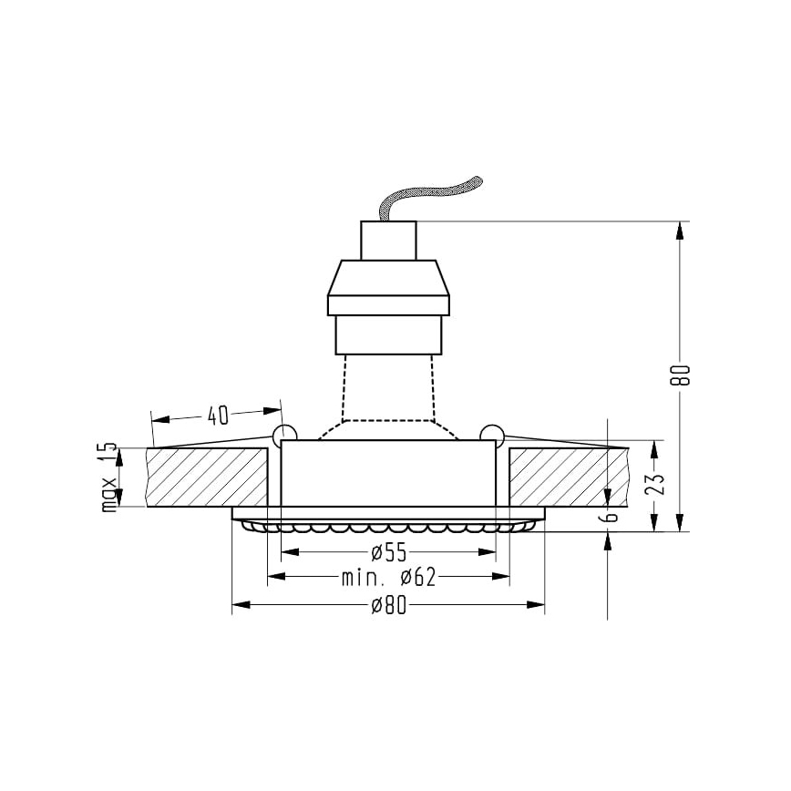 Infälld Belysning SOC 1xGU10/50W/230V